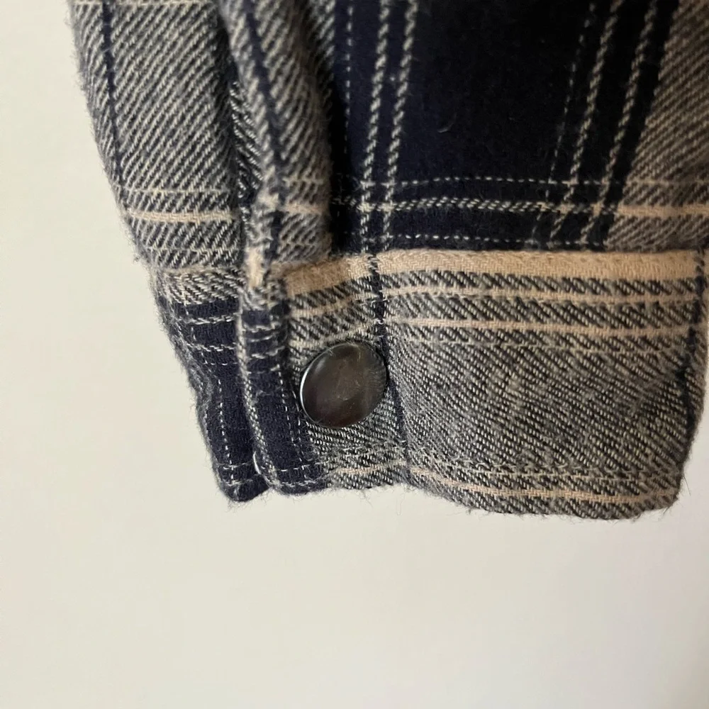 Plaid Lucky Brand Women's Jacket Black and Tan size L - Picture 8 of 9